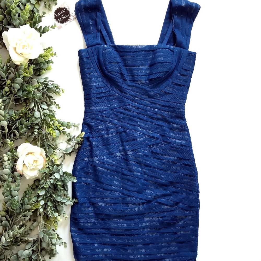 BCBG MAXAZRIA navy blue ivetta dress size XS